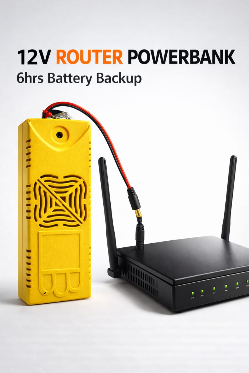 12V Router Powerbank - 6hrs Battery Backup