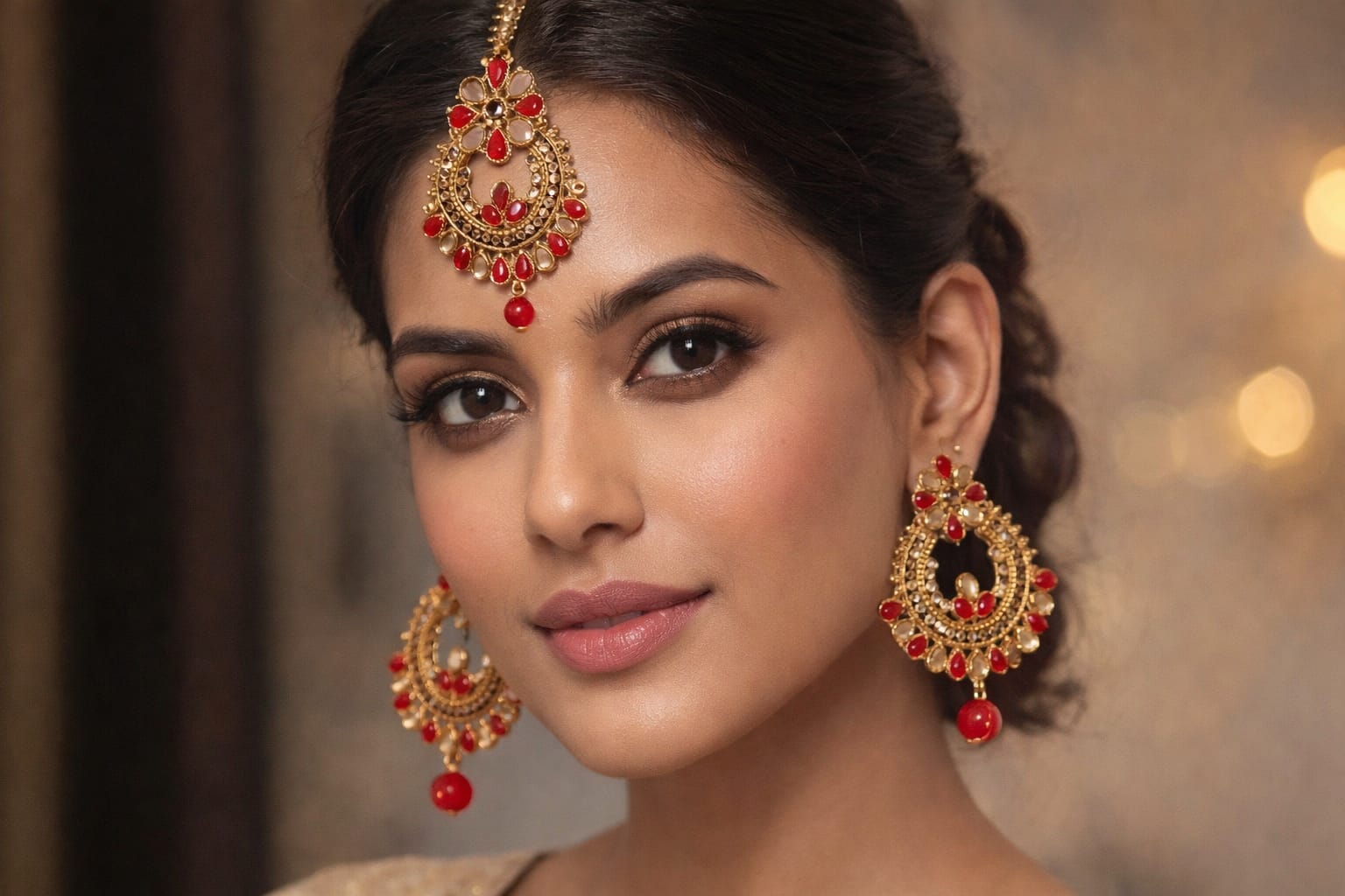 New Model 2026 Bindya aur Earrings Set